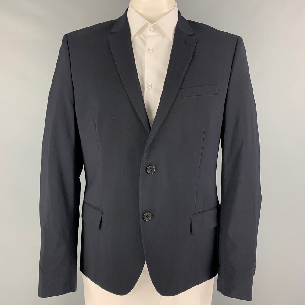 THE KOOPLES Size 44 Navy Wool Notch Lapel Sport Coat